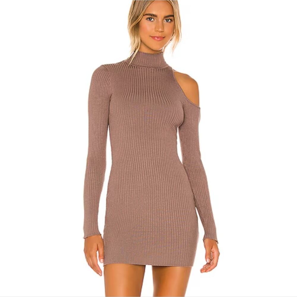 DONATED! Elegant Brown Ribbed Knit Dress